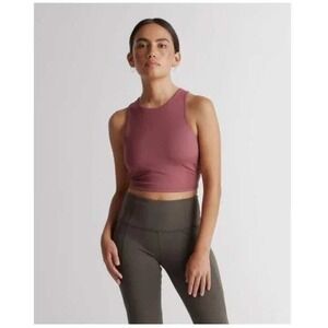 Quince Ultra-Soft High-Neck Cropped Tank in Rose size medium NWT